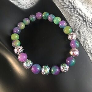 Northern Lights Jasper & Rainbow Lava Stone Bracelet